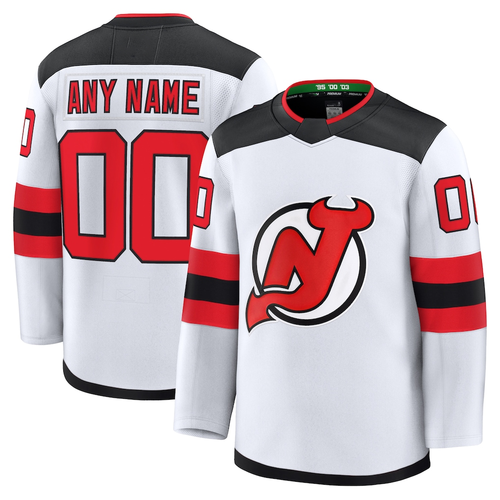 harde Custom N.Jersey Devils White Away Premium Jerseys