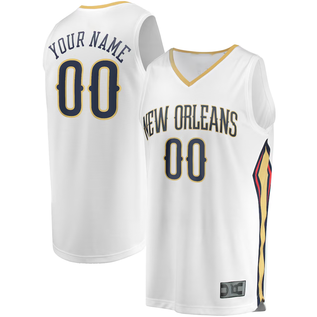 harde Custom NO.Pelicans White Fast Break Stitched Jerseys- Association Edition