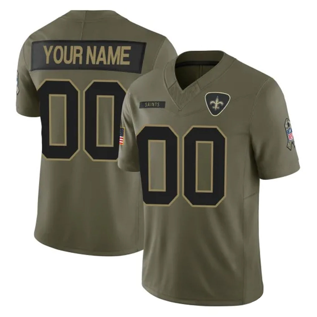 harde Custom NO.Saints Olive 2025 Salute To Service Limited Any Name & Numbers Stitched Jerseys
