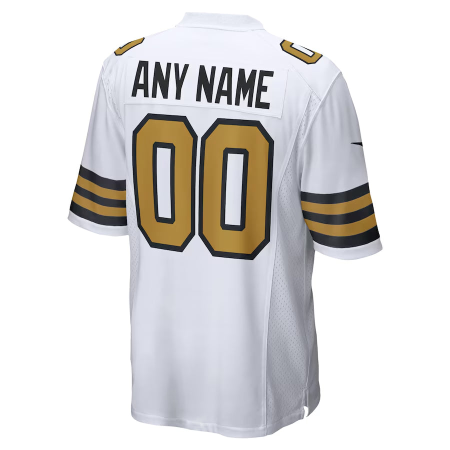 harde Custom NO.Saints White Alternate Game Stitched Jerseys