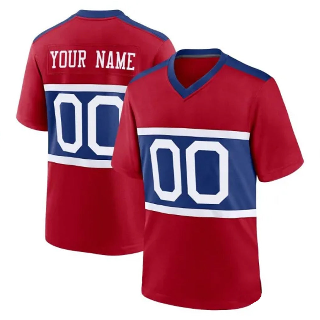harde Custom NY.Giants Red Century Home Game Any Name & Numbers Stitched Jerseys
