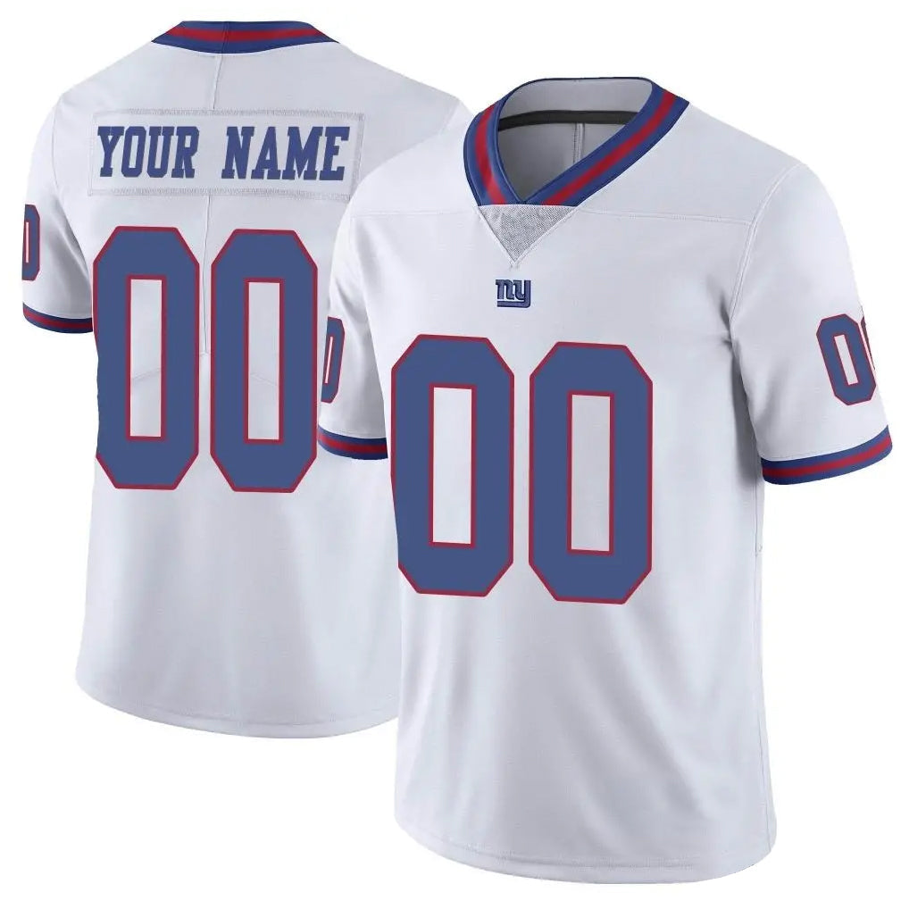 harde Custom NY.Giants White Color Rush Home Game Any Name & Numbers Stitched Jerseys