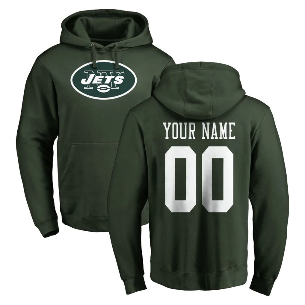 harde Custom NY.Jets Green LOGO Pullover Hoodies Limited Game Any Name & Numbers Stitched Jerseys