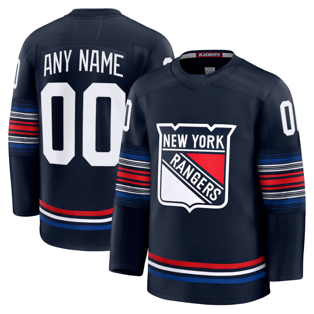 harde Custom NY.Rangers Navy Alternate Premium Jerseys