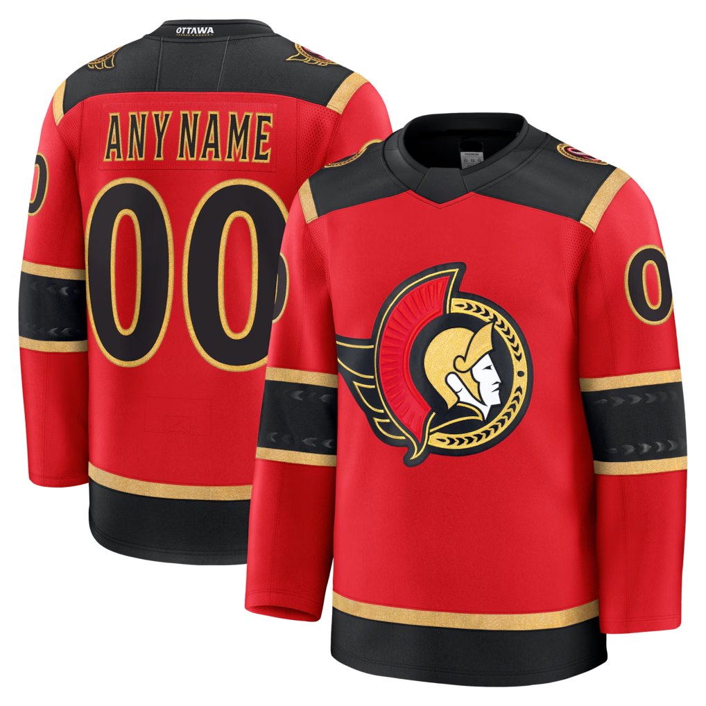 harde Custom O.Senators Red Alternate Premium Jerseys
