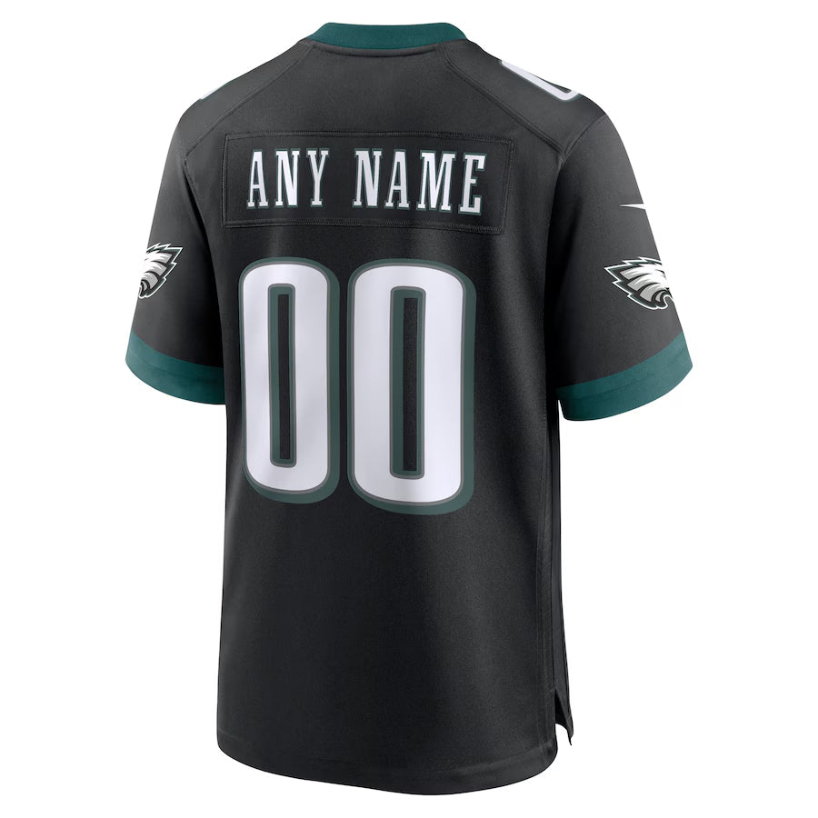 harde Custom P.Eagles Black Stitched Alternate Game Stitched Jerseys