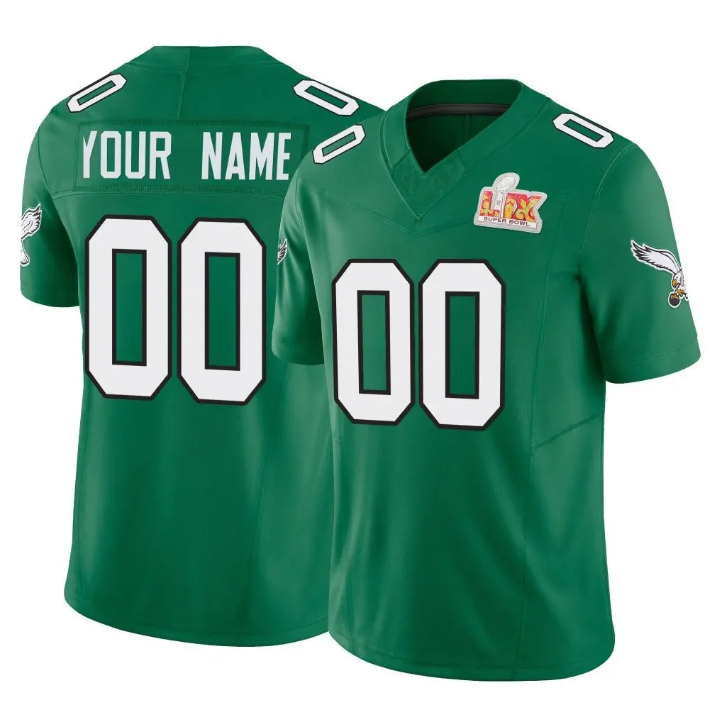 harde Custom P.Eagles Green Kelly Alternate Vapor F.U.S.E. Super Bowl LIX Home Game Any Name & Numbers Stitched Jerseys