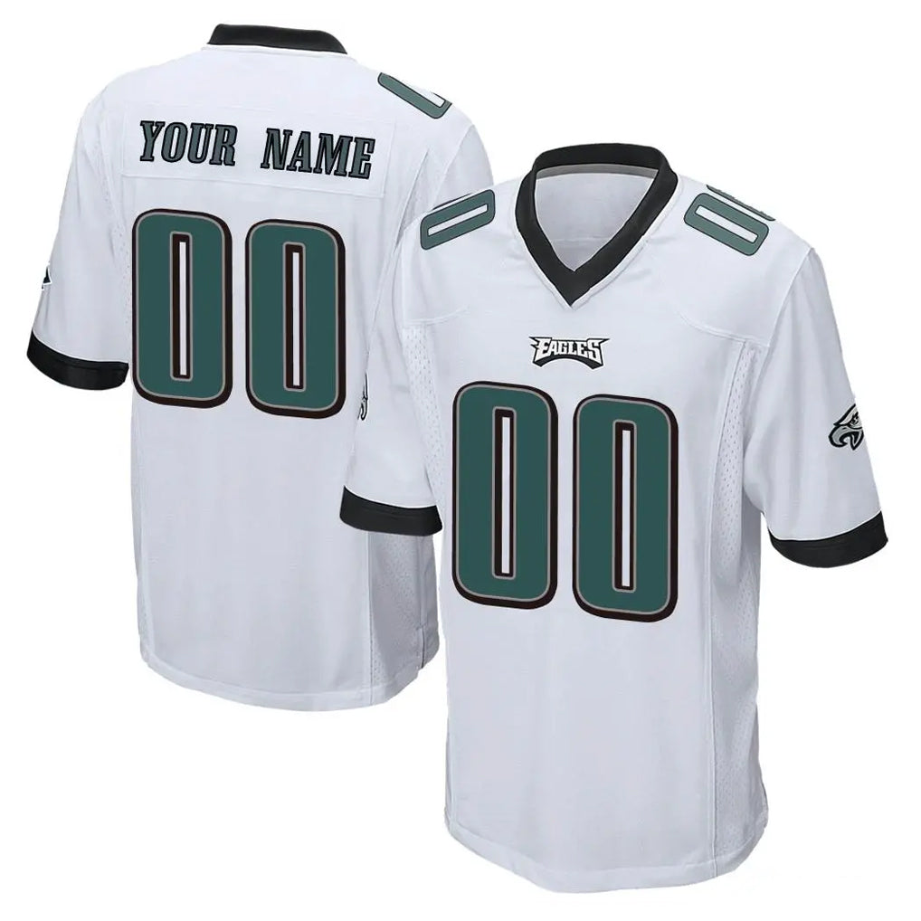 harde Custom P.Eagles White Home Game Any Name & Numbers Stitched Jerseys