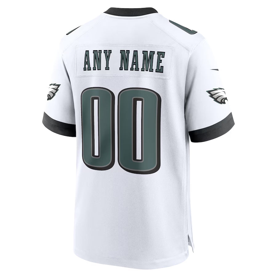 harde Custom P.Eagles White Stitched Home Game Stitched Jerseys