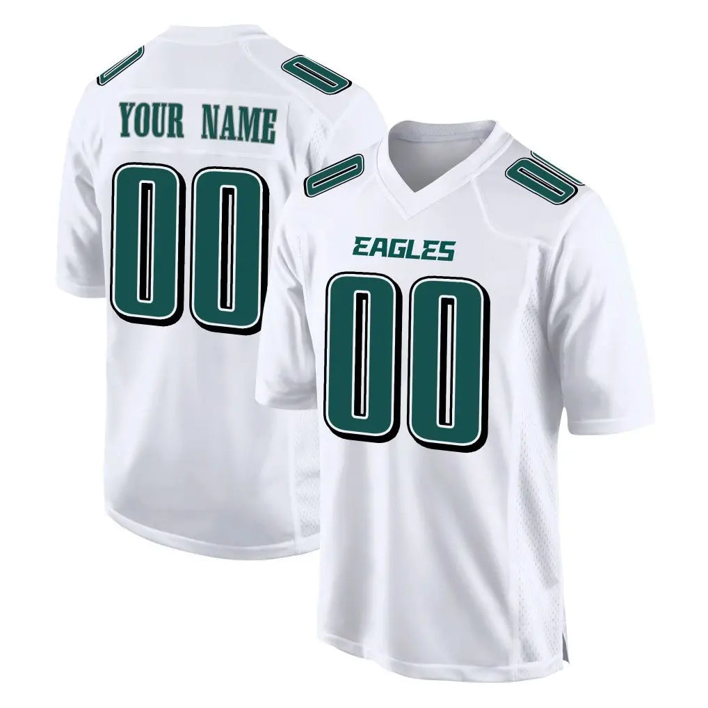 harde Custom P.Eagles White Tundra Fashion Home Game Any Name & Numbers Stitched Jerseys