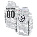 harde Custom P.Steelers Arctic Camo Limited Salute to Service Pullover Hoodies Game Any Name & Numbers Stitched Jerseys