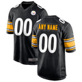 harde Custom P.Steelers Black Home Game Stitched Jerseys