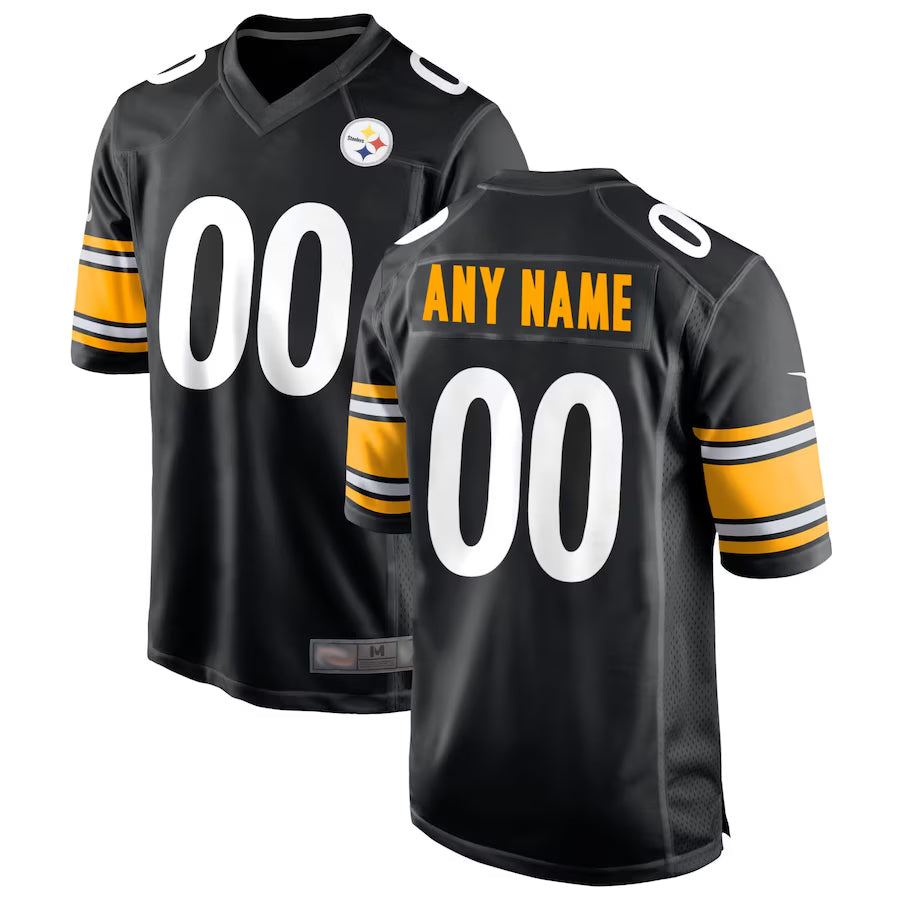 harde Custom P.Steelers Black Home Game Stitched Jerseys