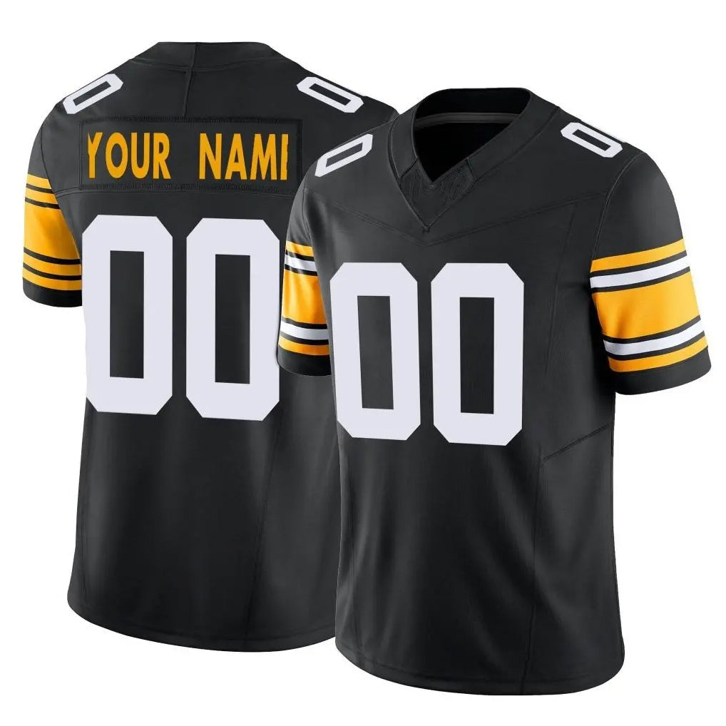 harde Custom P.Steelers Black Limited Alternate Vapor F.U.S.E. Home Game Any Name & Numbers Stitched Jerseys