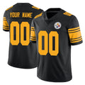 harde Custom P.Steelers Black Limited Color Rush Home Game Any Name & Numbers Stitched Jerseys