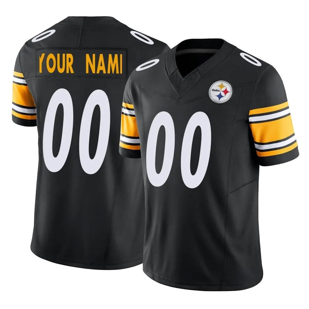 harde Custom P.Steelers Black Limited Vapor F.U.S.E. Home Game Any Name & Numbers Stitched Jerseys