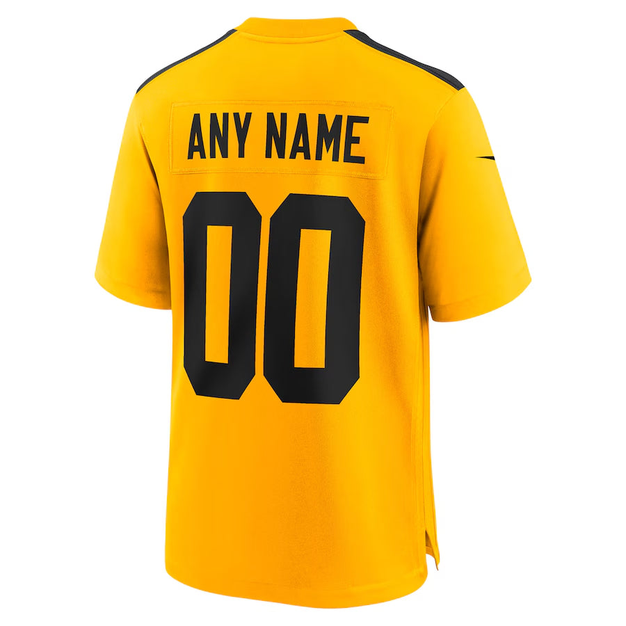 harde Custom P.Steelers Gold Alternate Game Stitched Jerseys