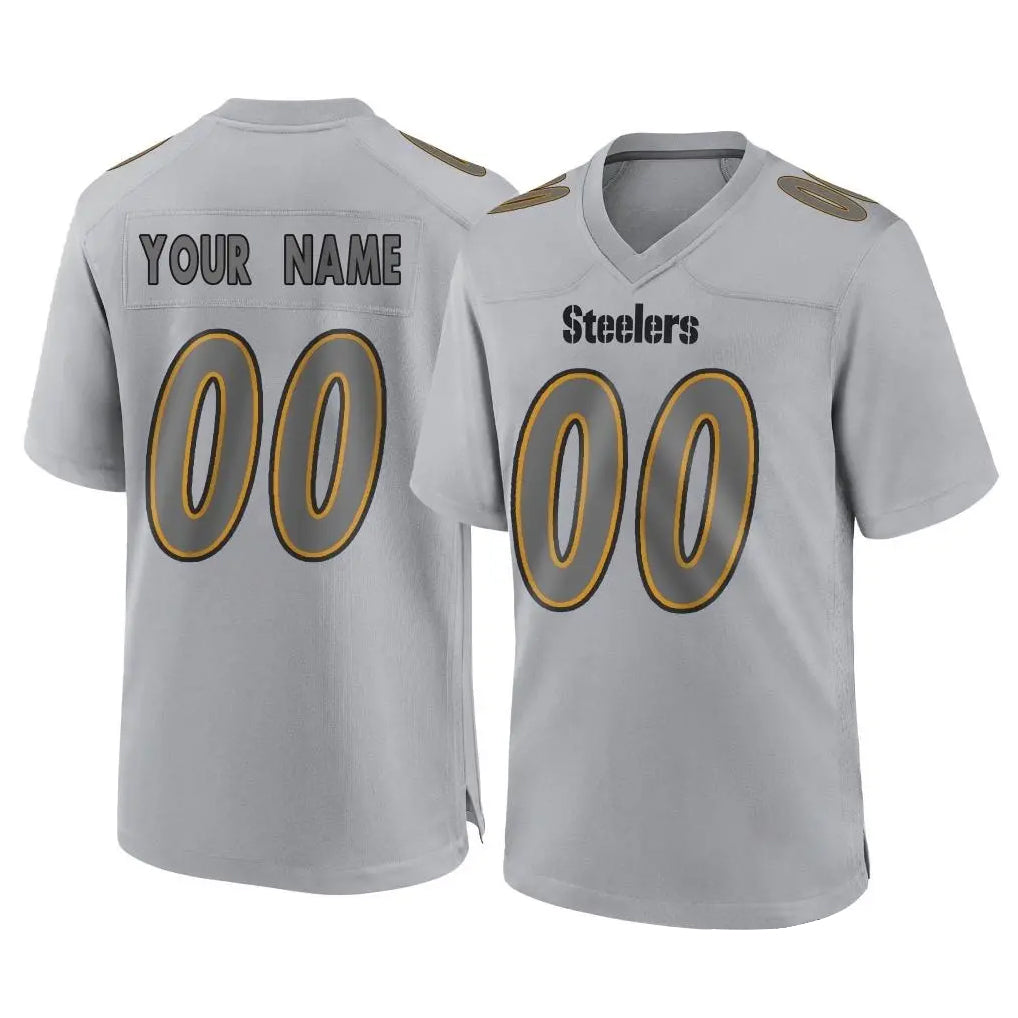 harde Custom P.Steelers Gray Atmosphere Fashion Home Game Any Name & Numbers Stitched Jerseys