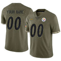 harde Custom P.Steelers Salute To Service Limited Olive Stitched Jerseys