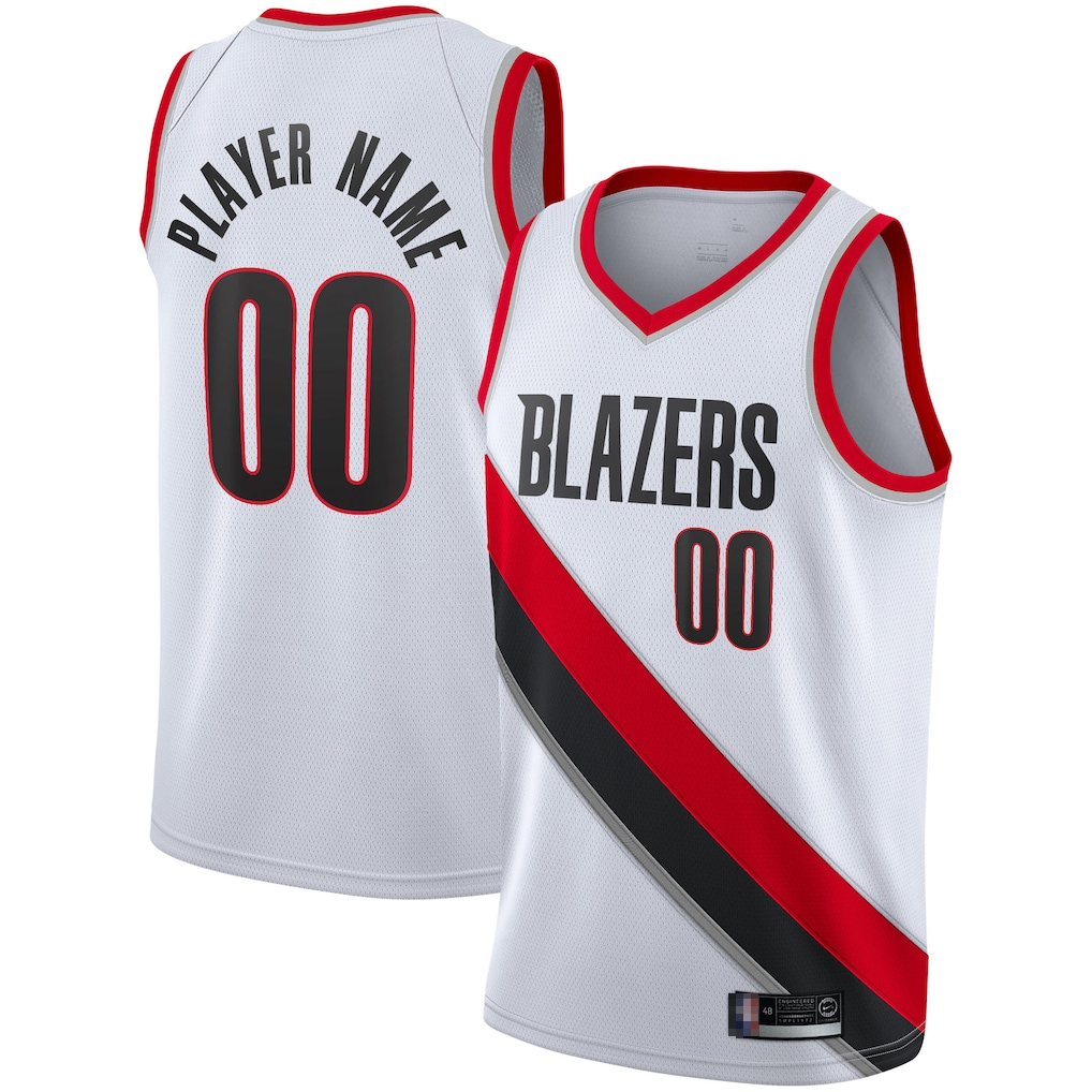 harde Custom PT.Blazers White 2020-2021 Swingman Jerseys - Association Edition