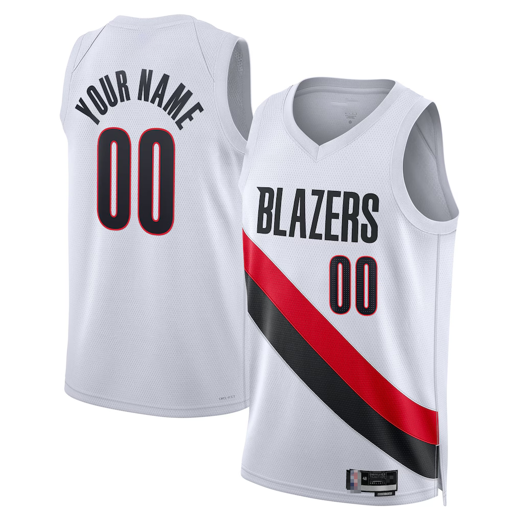 harde Custom PT.Blazers White Swingman Jerseys - Association Edition