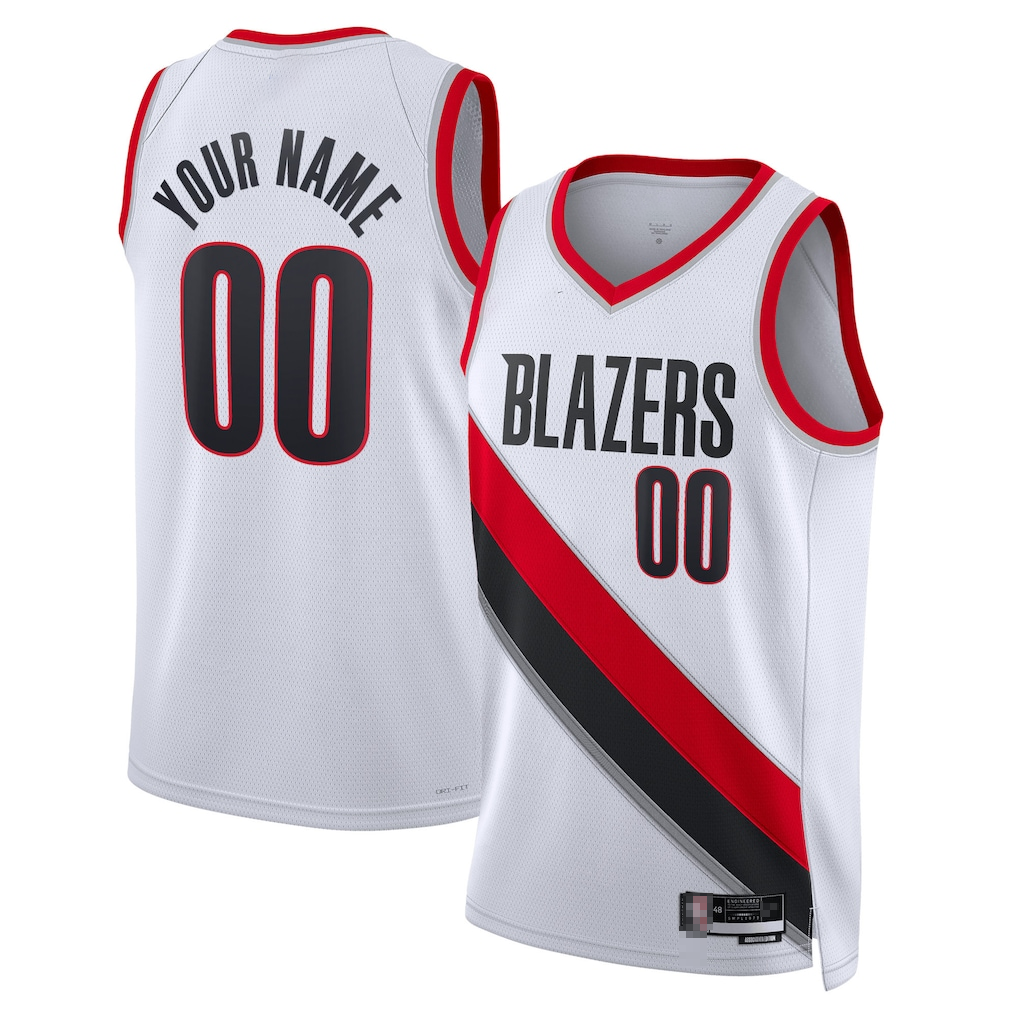 harde Custom PT.Blazers White Swingman Jerseys - Association Edition