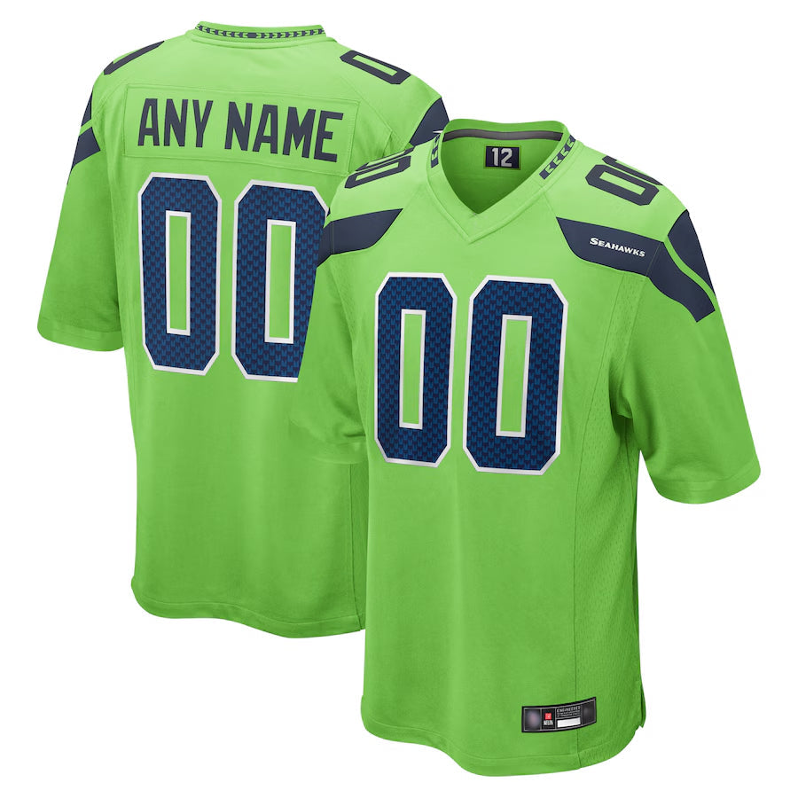 harde Custom S.Seahawks Neon Green Alternate Game Stitched Jerseys