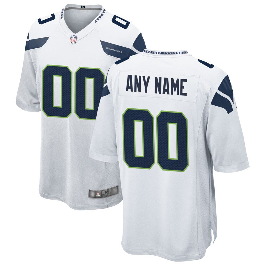 harde Custom S.Seahawks White Home Game Stitched Jerseys