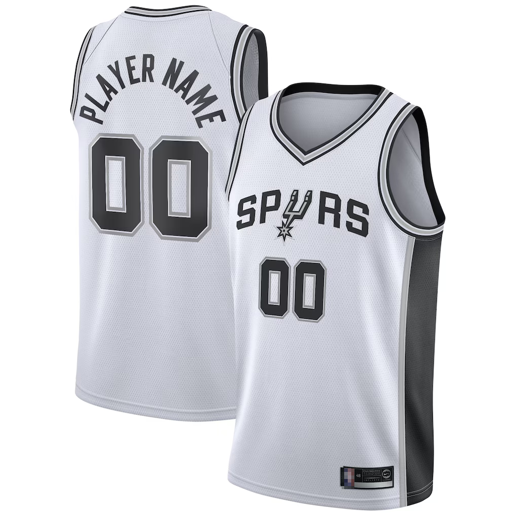 harde Custom SA.Spurs White 2020-2021 Swingman Jerseys - Association Edition