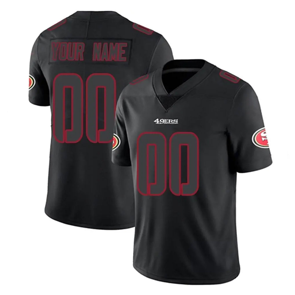 harde Custom SF.49ers Black Impact Limited Home Game Any Name & Numbers Stitched Jerseys