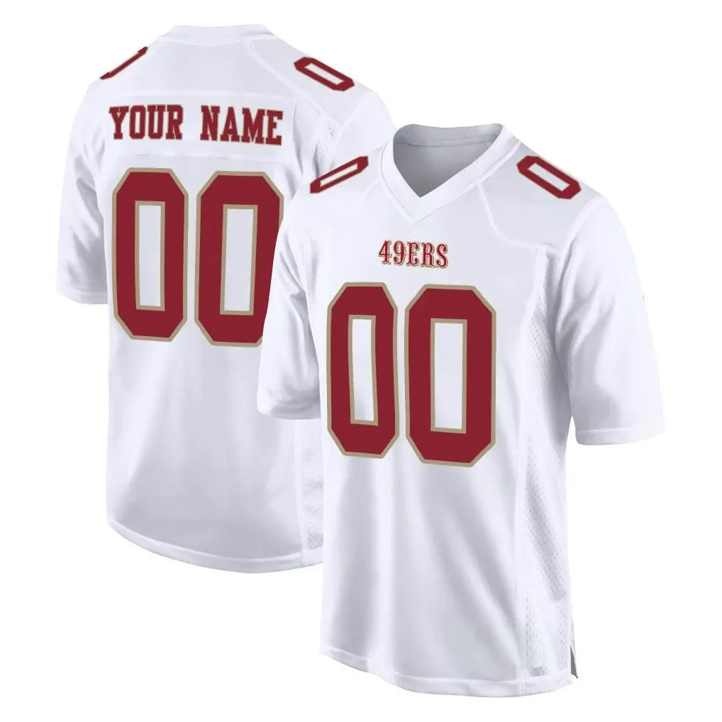 harde Custom SF.49ers White Fashion Home Game Any Name & Numbers Stitched Jerseys