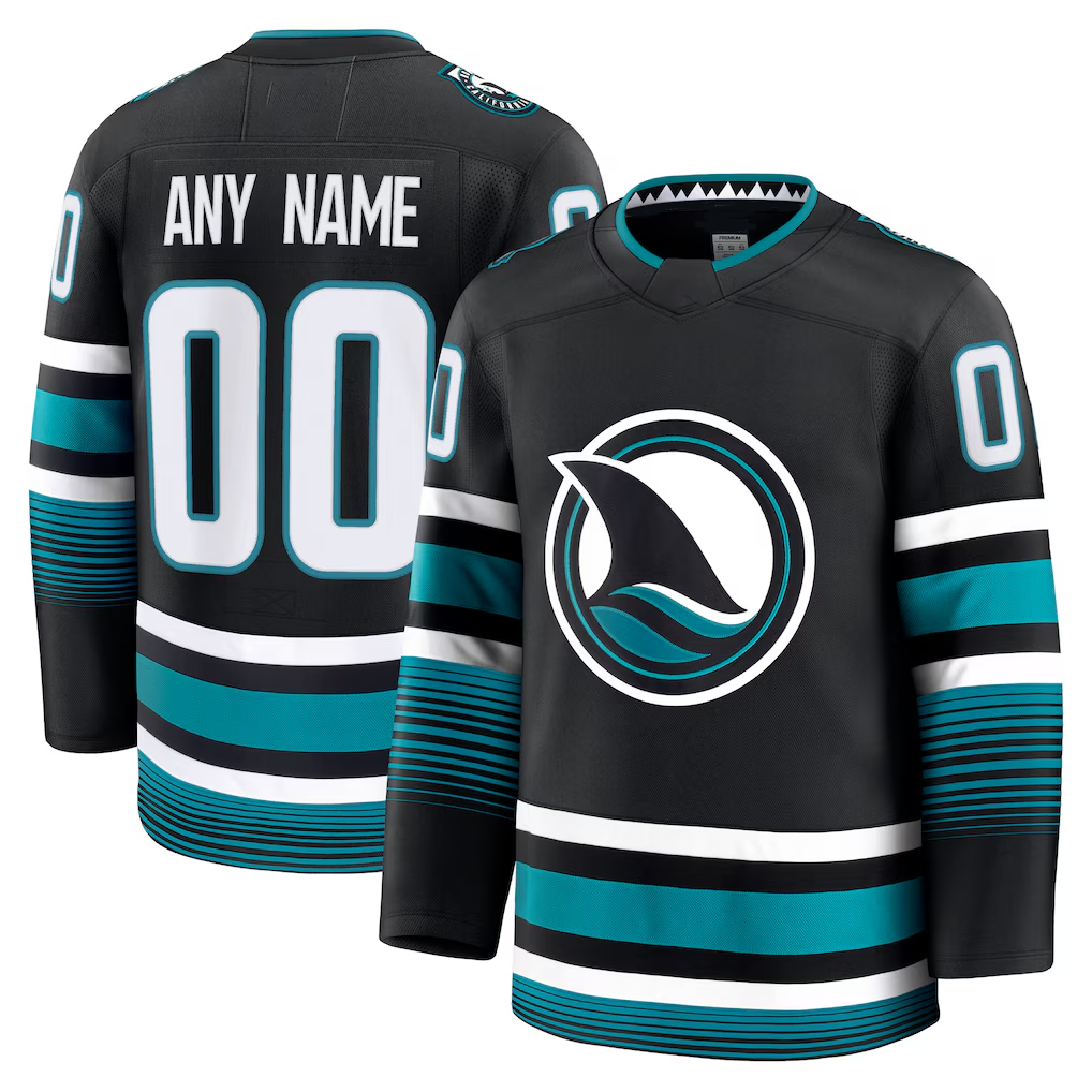 harde Custom S.Jose Sharks Black Alternate Premium Jerseys