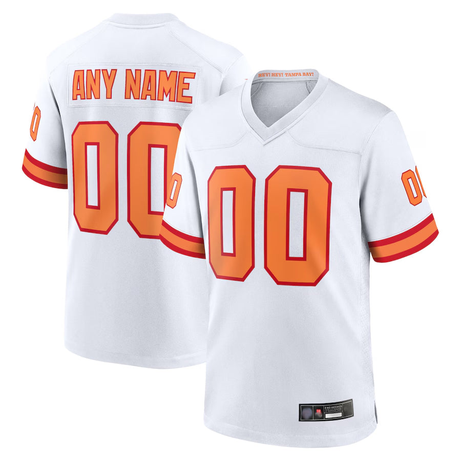 harde Custom TB.Buccaneers 50th Season White Home Game Stitched Jerseys