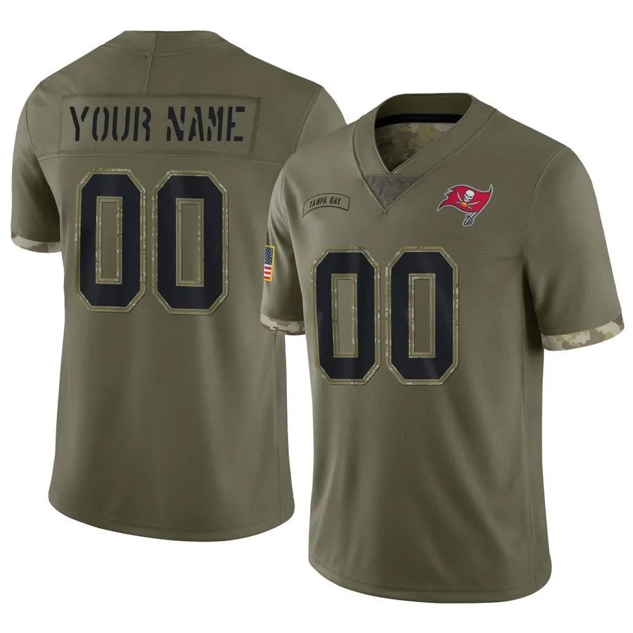 harde Custom TB.Buccaneers Salute To Service Olive Stitched Jerseys