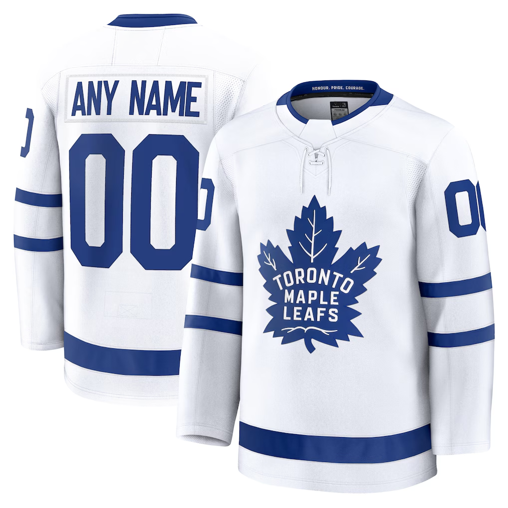 harde Custom T.Maple Leafs White Away Premium Jerseys