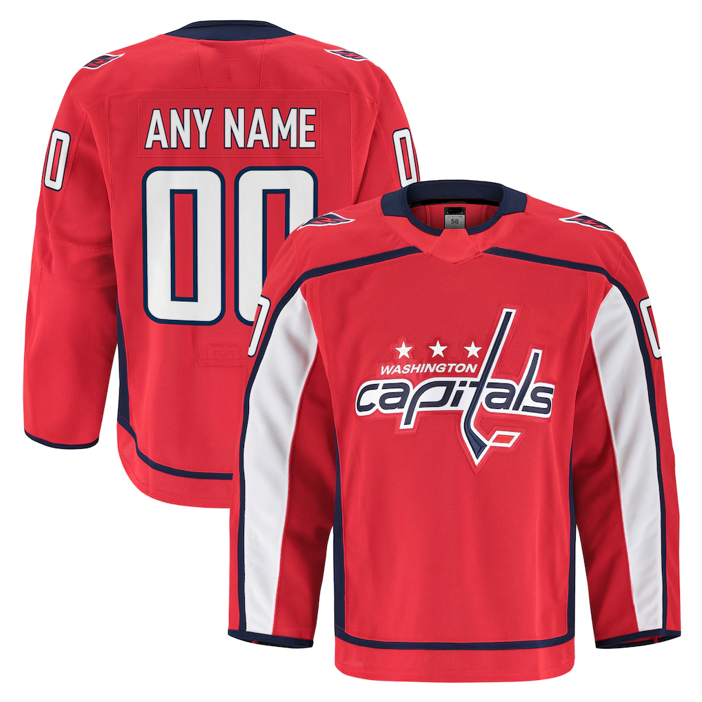 harde Custom W.Capitals Red Home Authentic Pro Jerseys