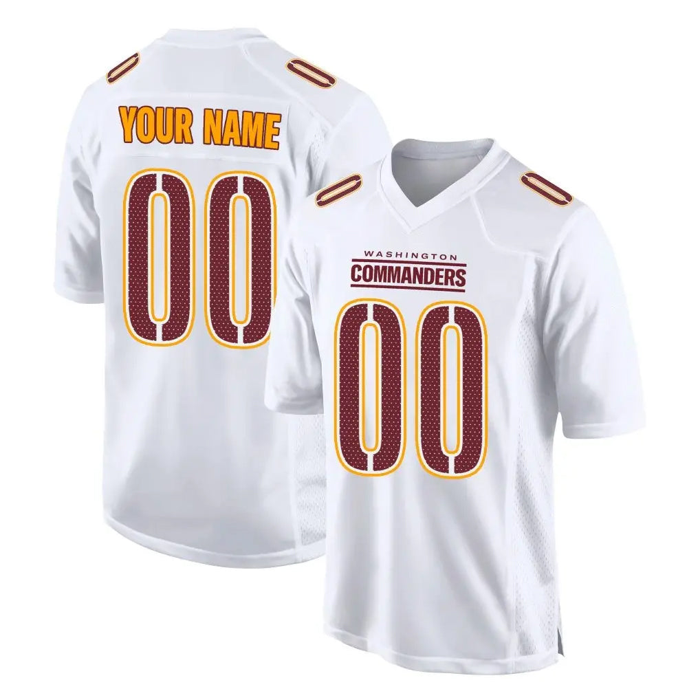 harde Custom W.Commanders White Tundra Fashion Home Game Any Name & Numbers Stitched Jerseys