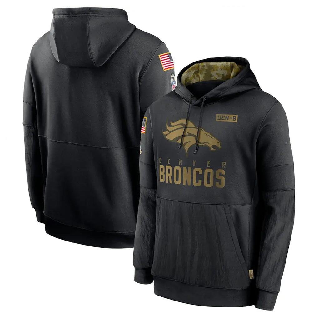 harde D.Broncos Black Salute to Service Pullover Hoodies Limited Blank Player Stitched Jerseys