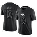 harde D.Broncos #10 Bo Nix Player Black RFLCTV Limited  Jerseys
