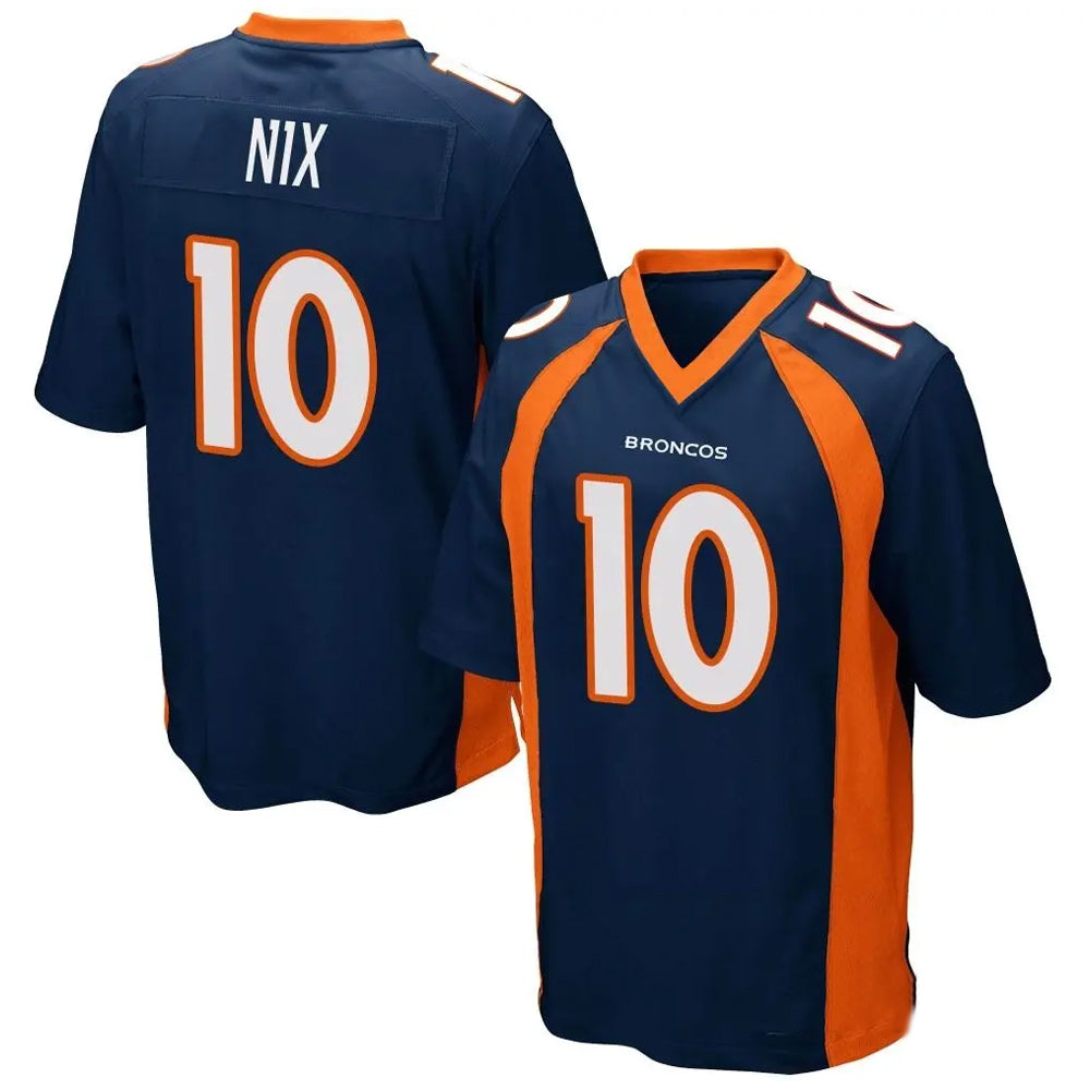 harde D.Broncos #10 Bo Nix Player Navy Game Stitched Jerseys