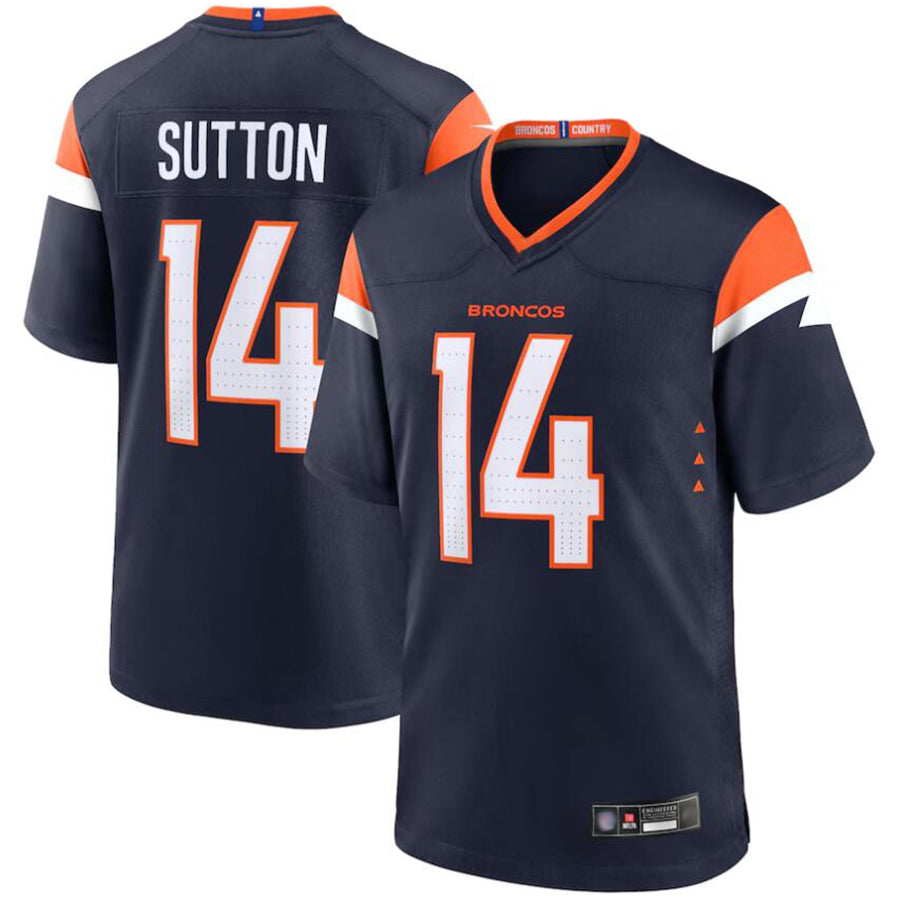 harde D.Broncos #14 Courtland Sutton Player Navy Home Replica Game Stitched Jerseys