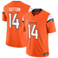 harde D.Broncos #14 Courtland Sutton Player Orange Vapor F.U.S.E. Limited Stitched Jerseys