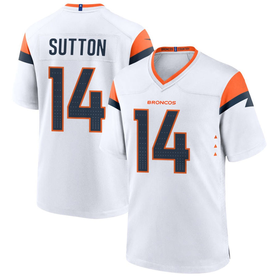 harde D.Broncos #14 Courtland Sutton Player White Home Game Stitched Jerseys