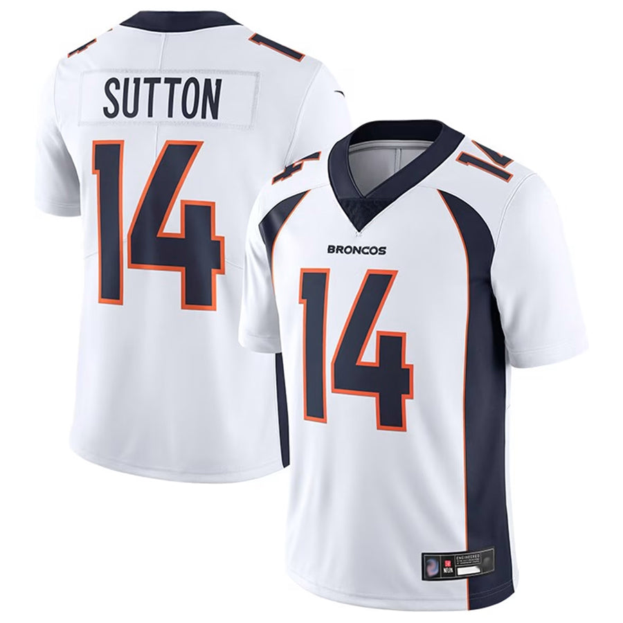 harde D.Broncos #14 Courtland Sutton Player White Replica Game Stitched Jerseys