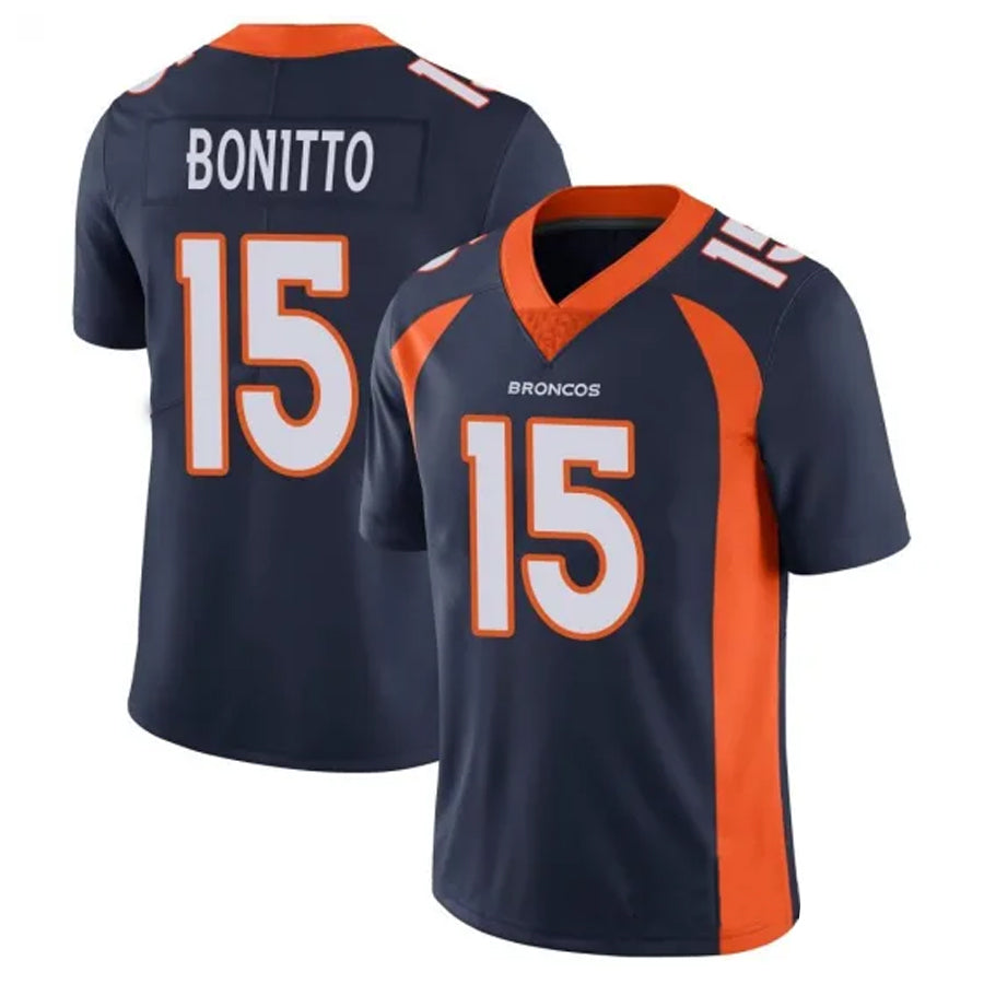 harde D.Broncos #15 Nik Bonitto Player Navy Vapor Limited Stitched Jerseys