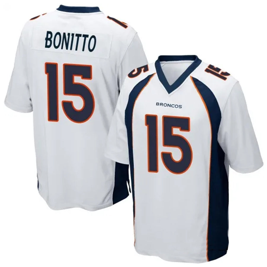 harde D.Broncos #15 Nik Bonitto Player White Game Stitched Jerseys