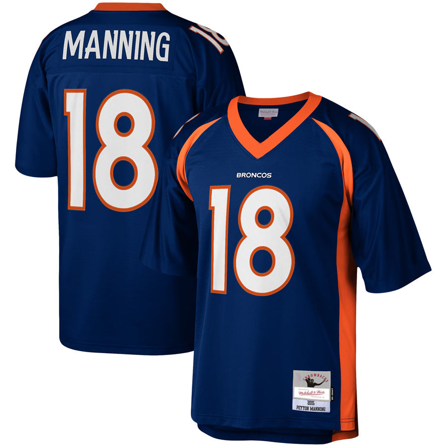 harde D.Broncos #18 Peyton Manning Player Mitchell & Ness Navy Legacy Replica Stitched  Jerseys