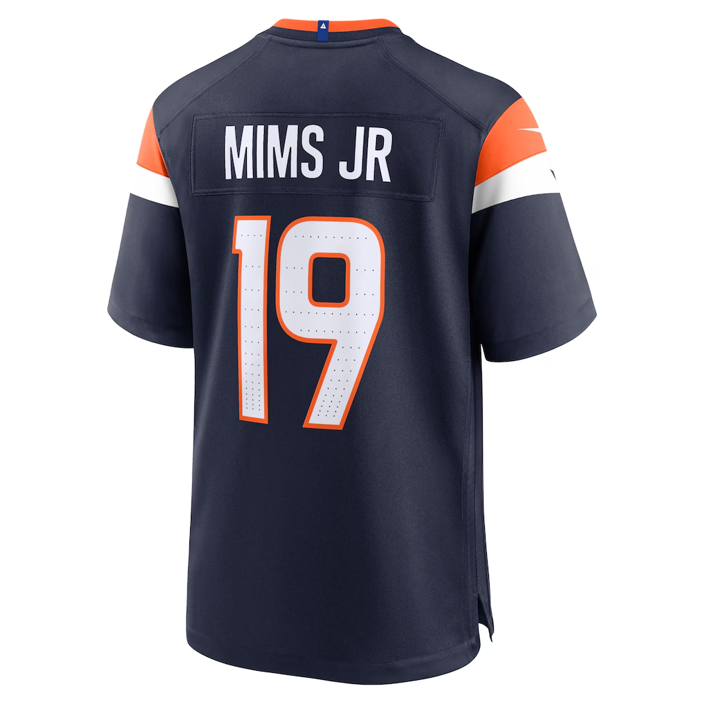 harde D.Broncos #19 Marvin Mims Jr Navy Alternate Game Stitched Jerseys
