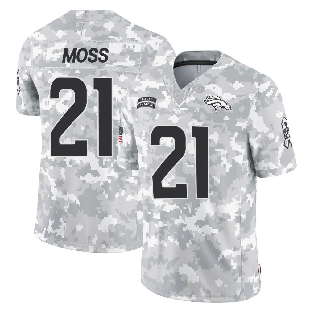 harde D.Broncos #21 Riley Moss Player Arctic Camo Salute To Service Limited Stitched Jerseys