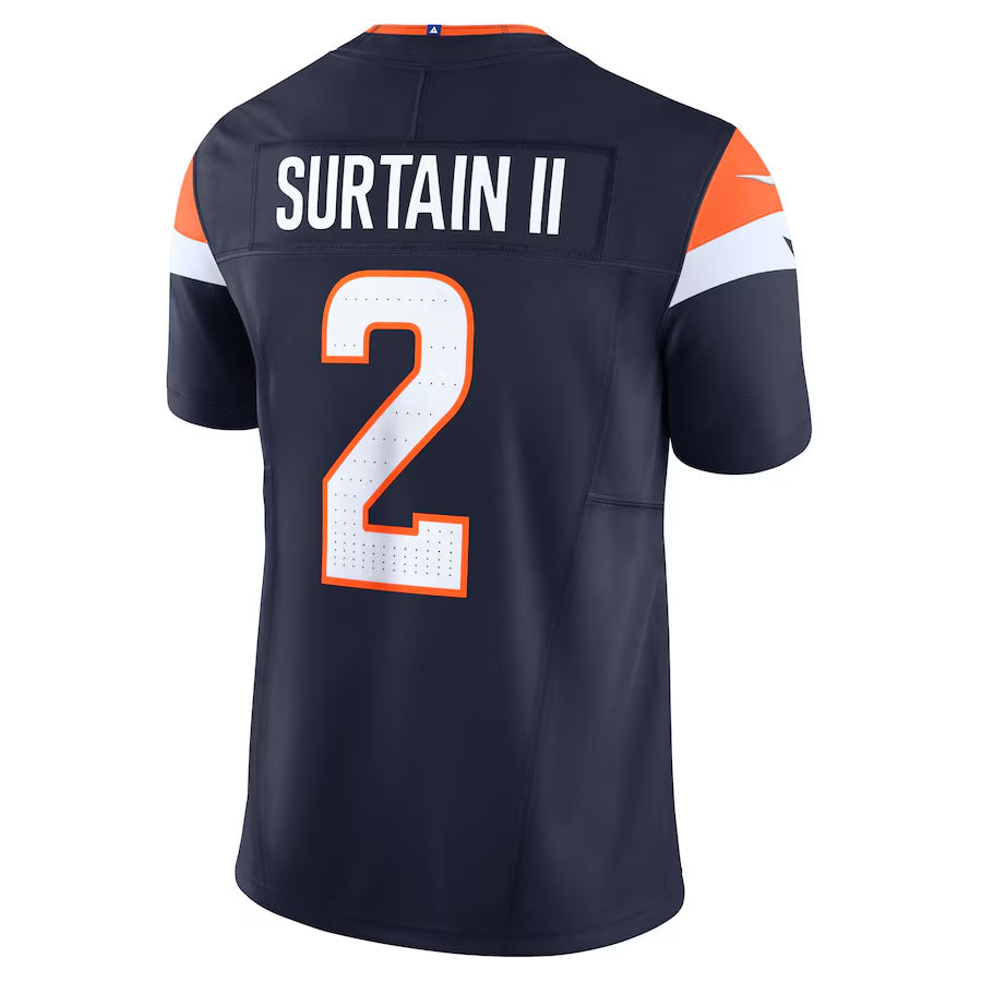 harde D.Broncos #2 Patrick Surtain II Player Navy Vapor F.U.S.E. Limited  Stitched Jerseys